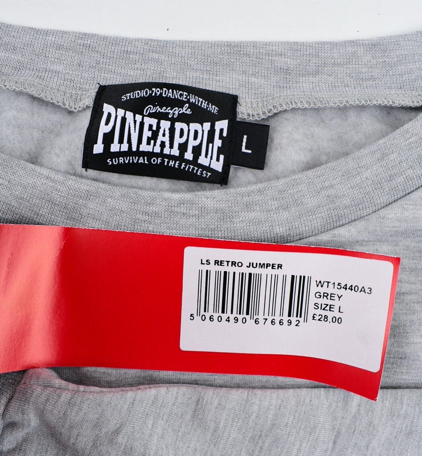 PINEAPPLE Womens Retro Jumper Sweatshirt, Grey, size L