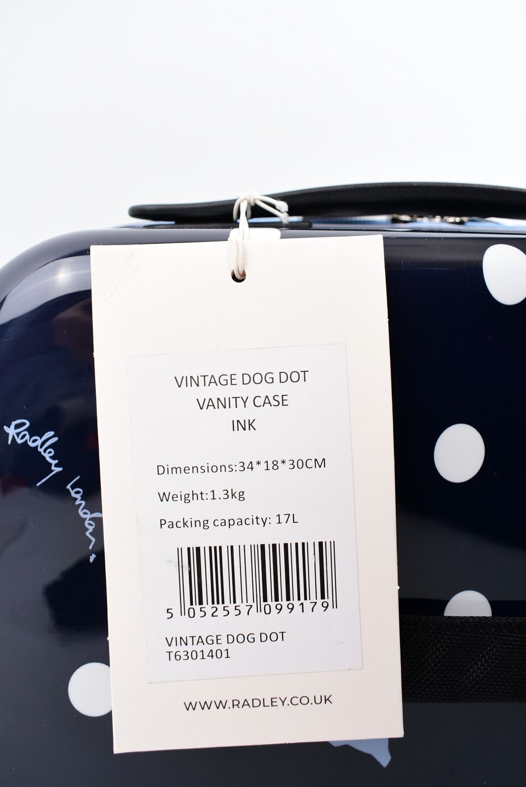 Radley Navy Dog Polka Dot Vanity Case Luggage