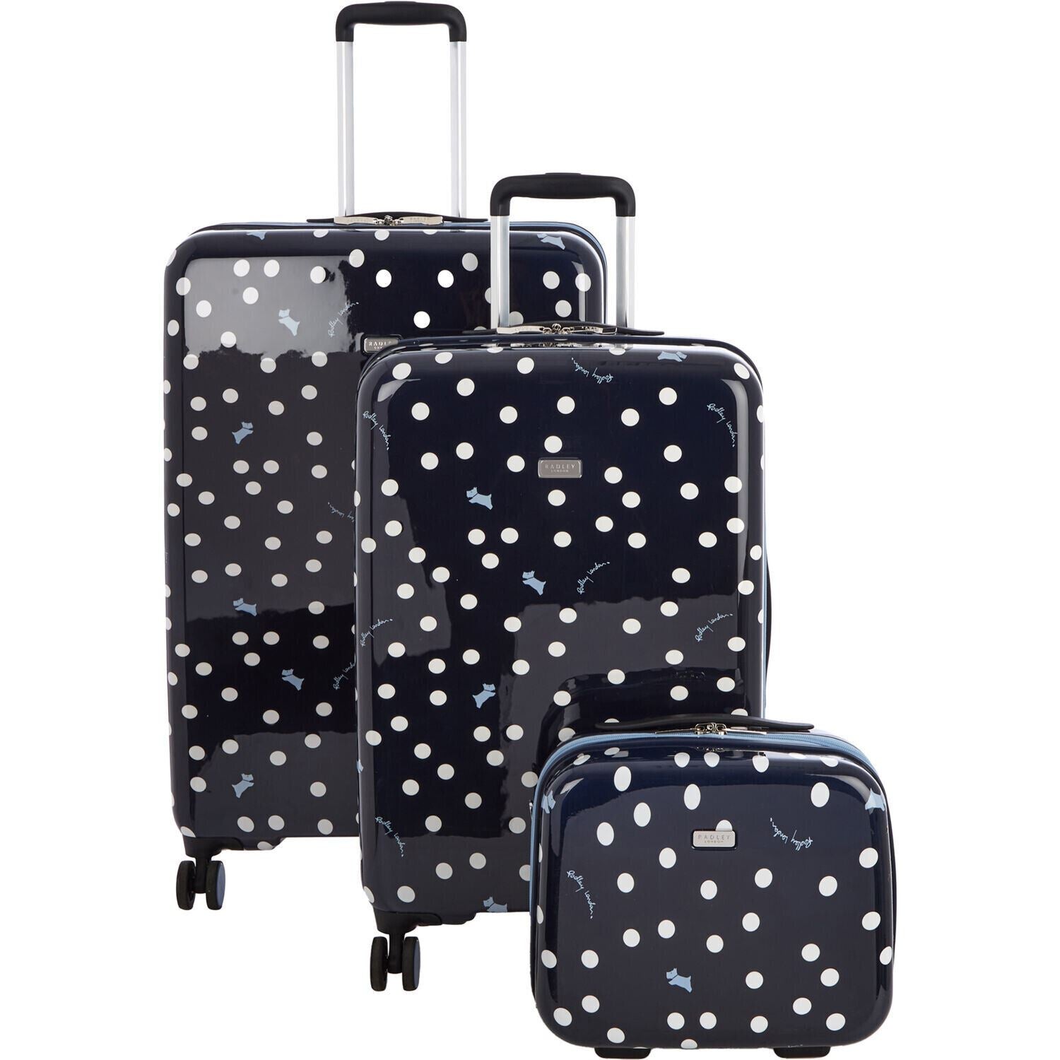 Radley Navy Dog Polka Dot Vanity Case Luggage