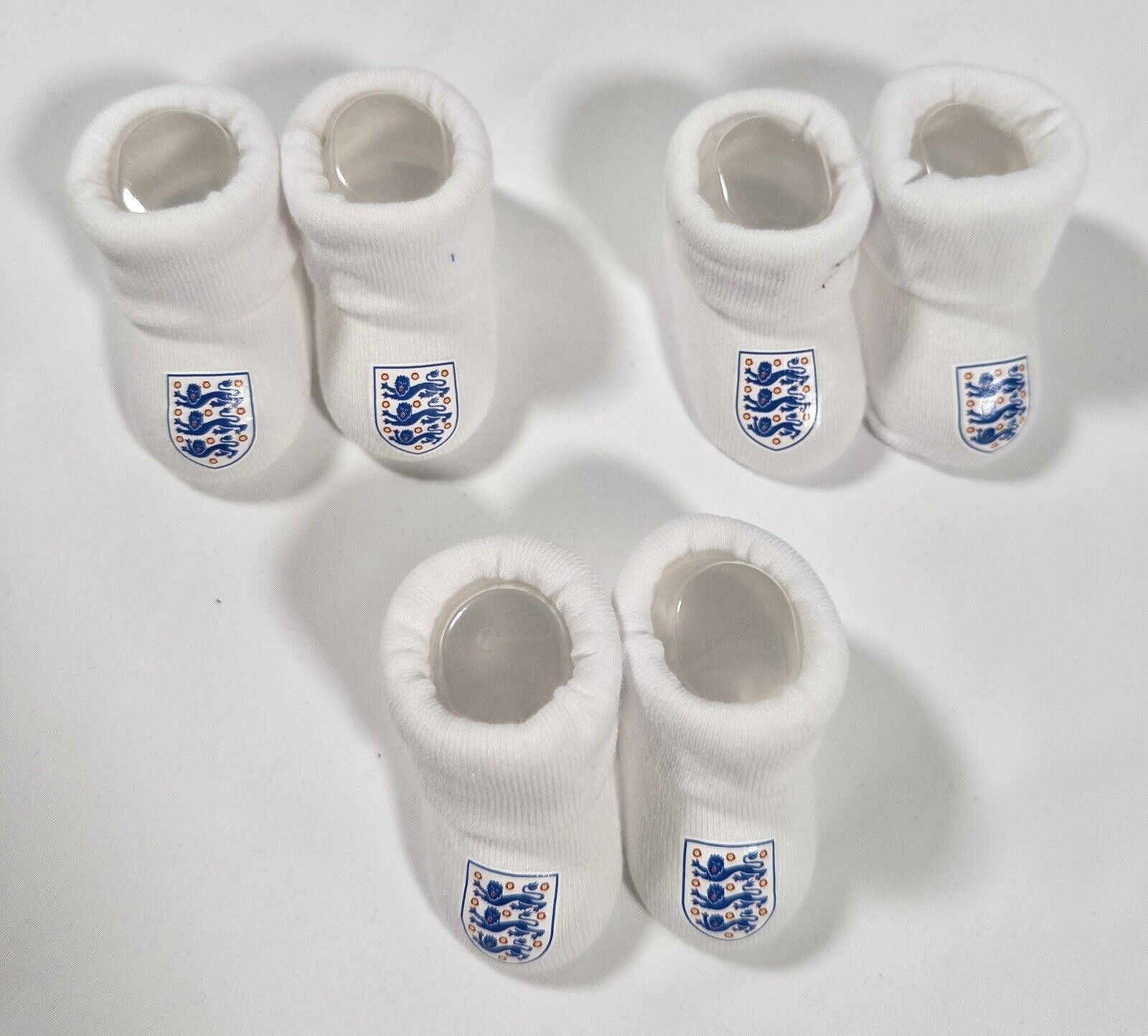 ENGLAND Baby Infant Girl's Boy's Unisex Sock Booties White Size 0-6 Months