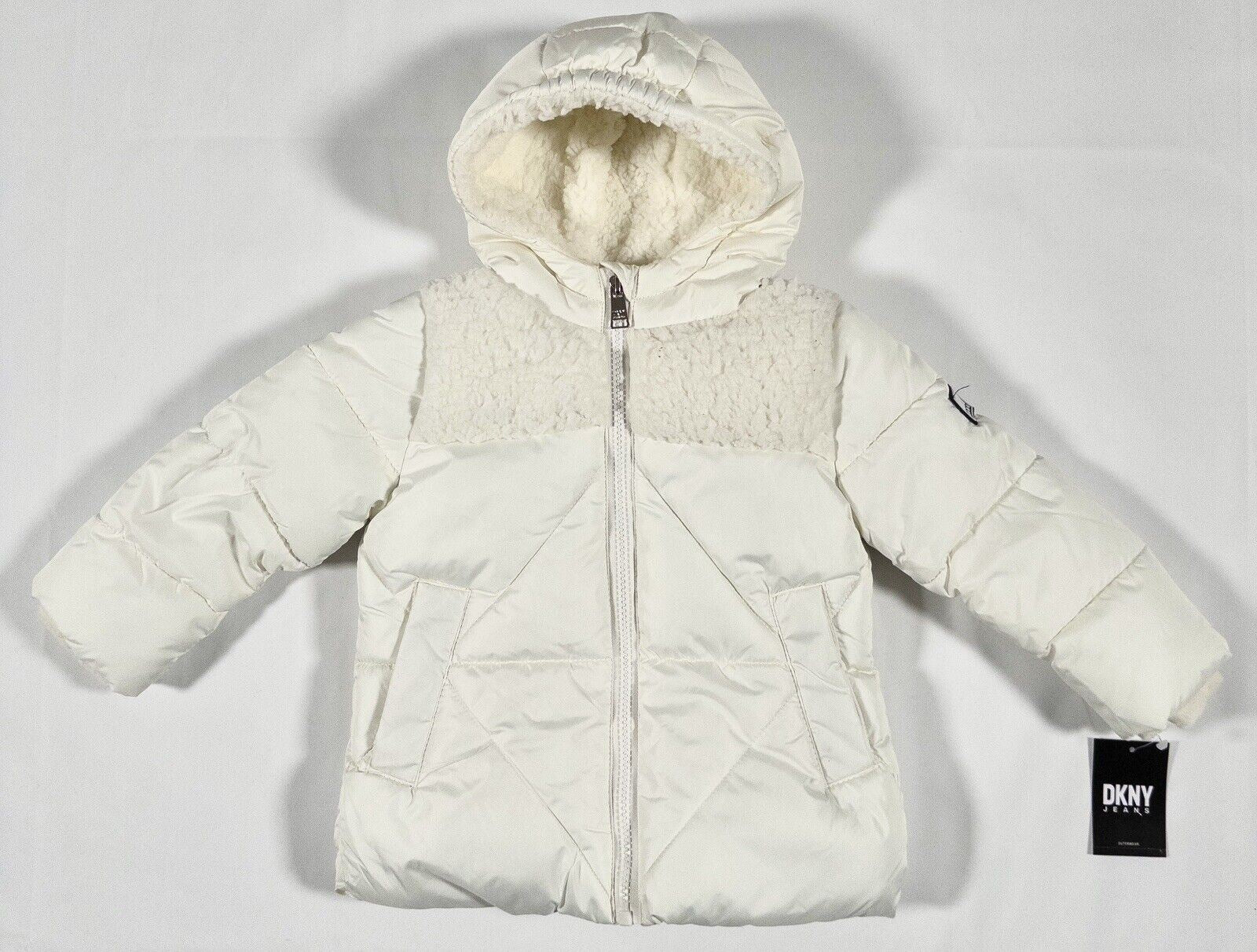 DKNY JEANS Kids Girls White Cream Coat Size UK 18 Months
