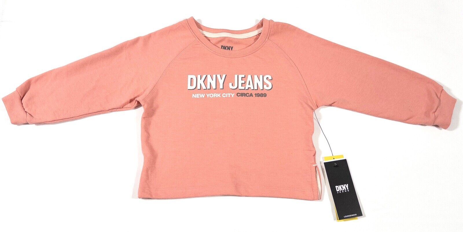 DKNY JEANS Girls Infants Pink Jumper Sweatshirt Size UK 24 Months