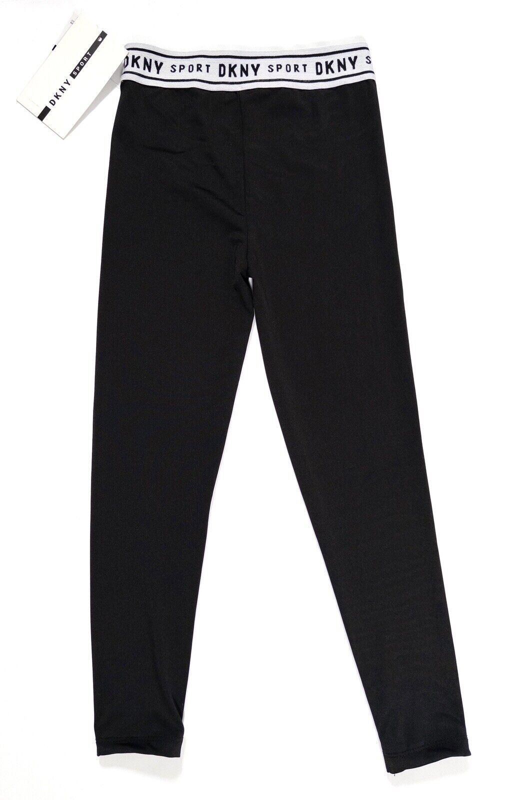 DKNY SPORT Kids Girls Leggings Black Size UK 6 Years