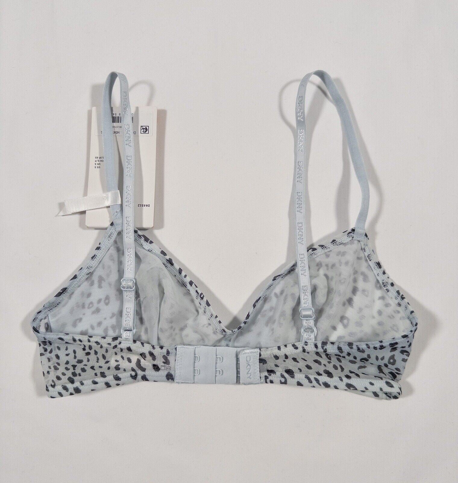 DKNY Women's Blue Animal Print Bralette Bra Size UK Small