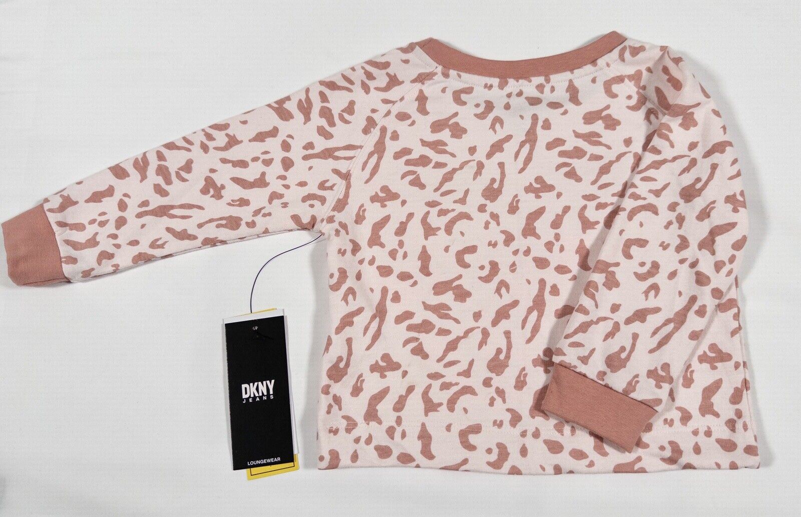 DKNY JEANS Kids Girls Jumper Top Long Sleeve Animal Print Size UK 18 Months Pink