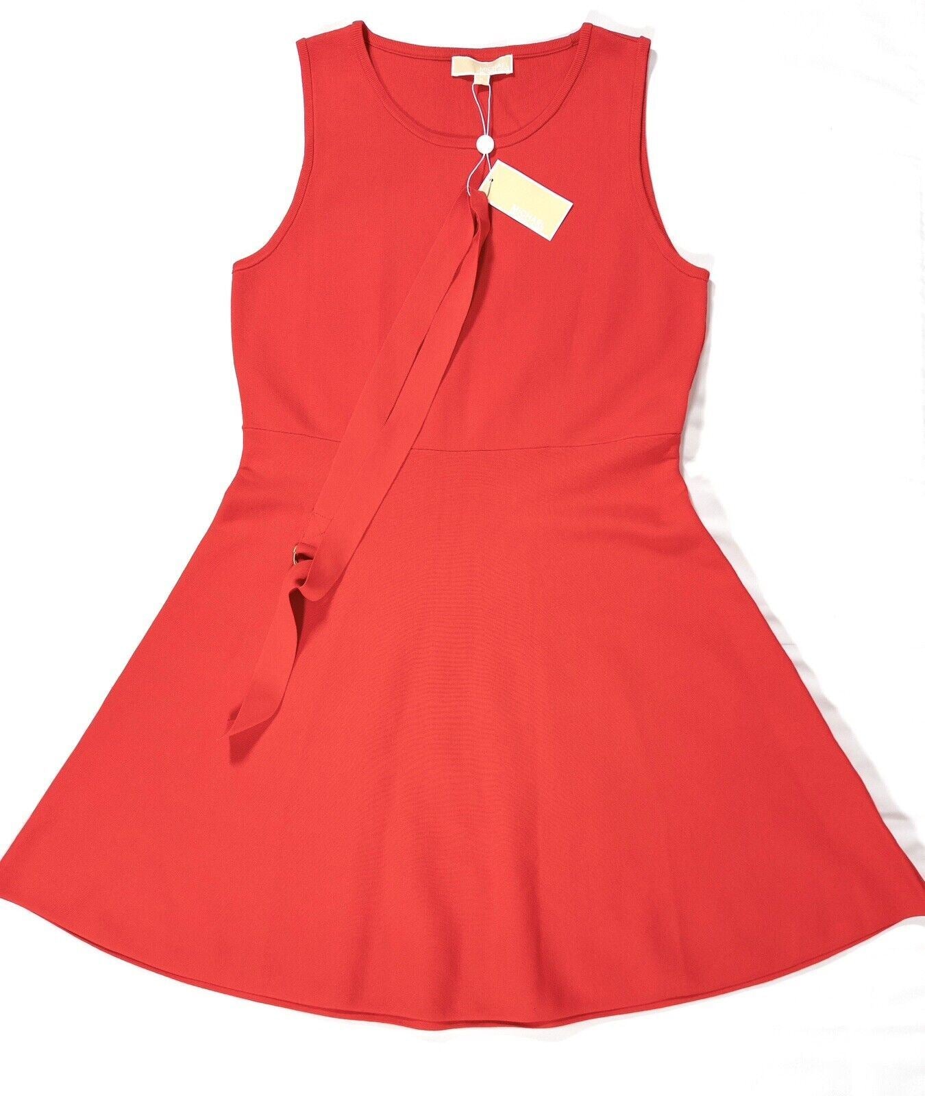 MICHAEL KORS Women's Red Fit and Flare Dress Size UK XL