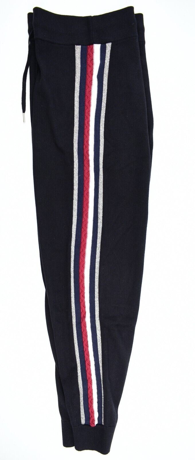 TOMMY HILFIGER Womens TARAH Side Stripe Joggers, Cotton /Cashmere, Black size S