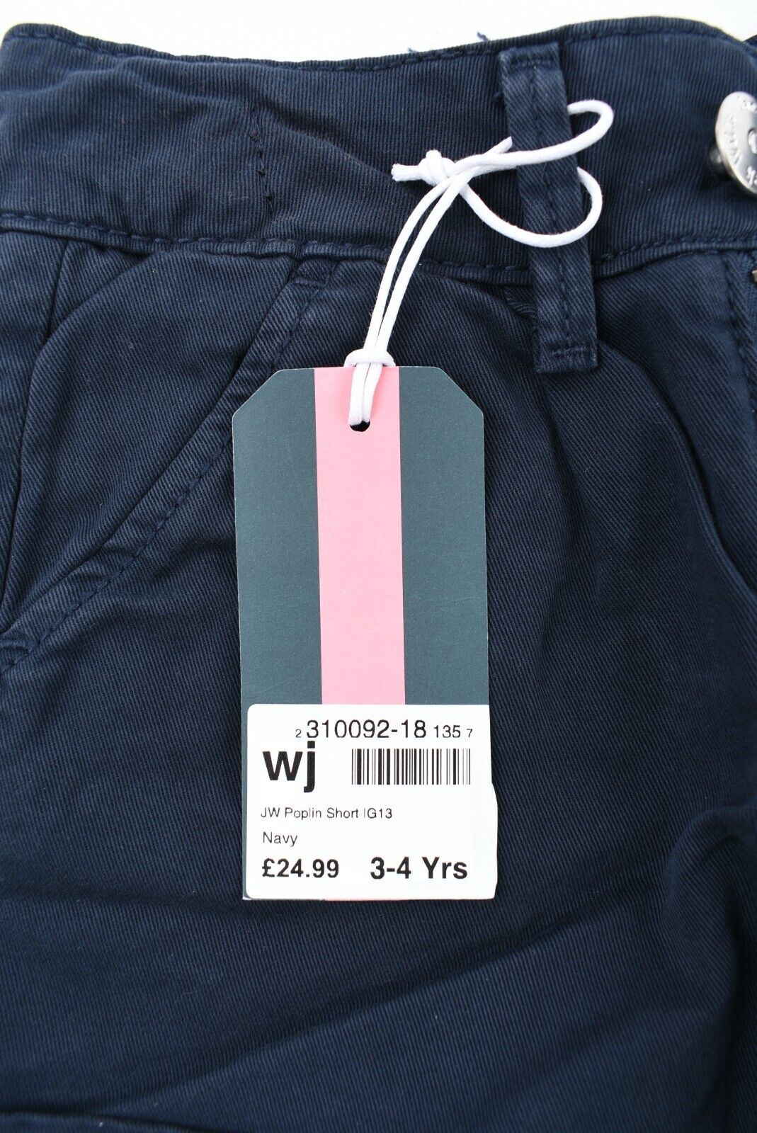 JACK WILLS Girls Kids Summer Shorts, Navy Blue, size 3-4 Years