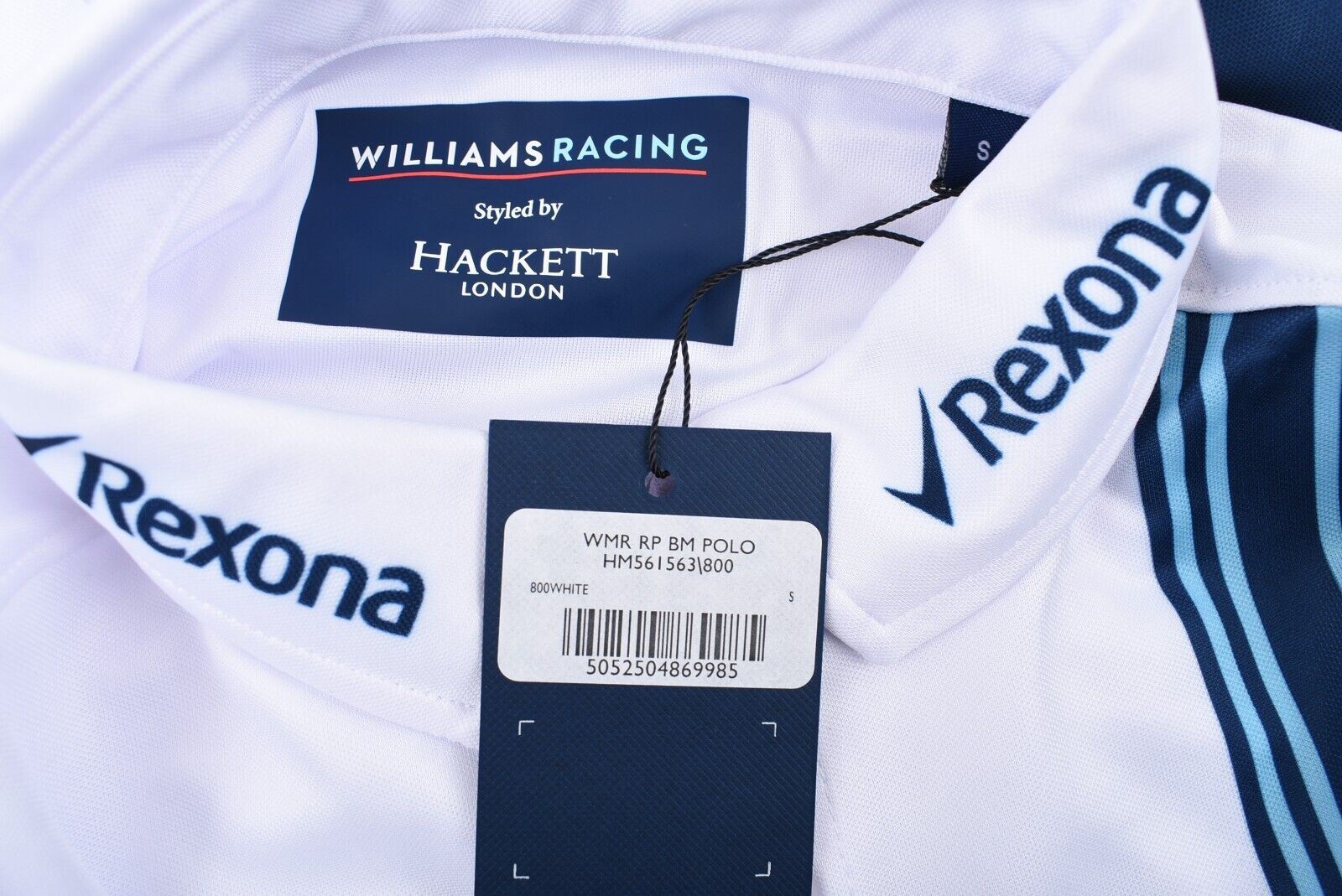 HACKETT Williams Racing 2016 Formula One Replica Team Polo Shirt, White, size S