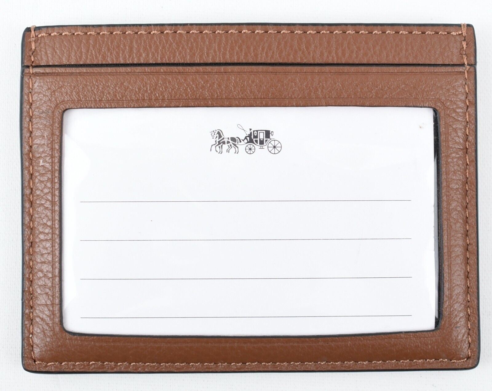 COACH Genuine Leather Card Holder, Dark Saddle (Brown)