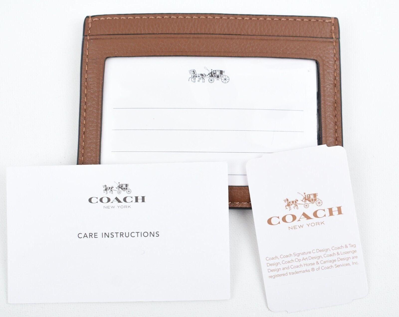 COACH Genuine Leather Card Holder, Dark Saddle (Brown)