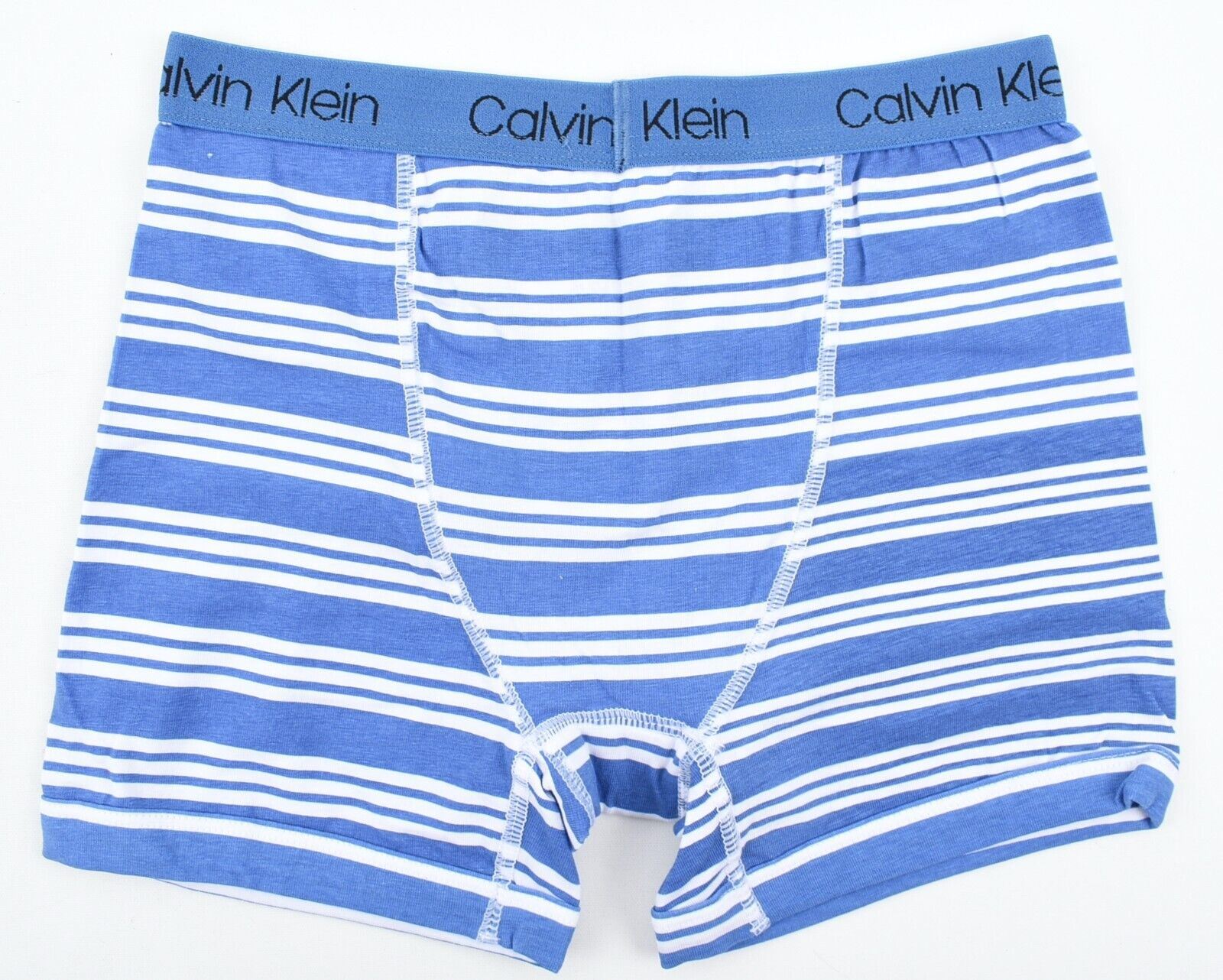 CALVIN KLEIN Boys Cotton Boxer Brief, Blue Striped, Single Pack, size 8-10 years