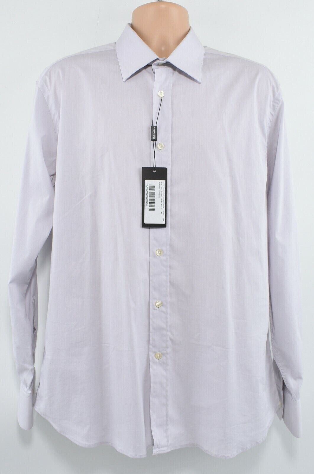 DOLCE & GABBANA Mens Long Sleeve Light Grey Shirt, size collar 17.5"