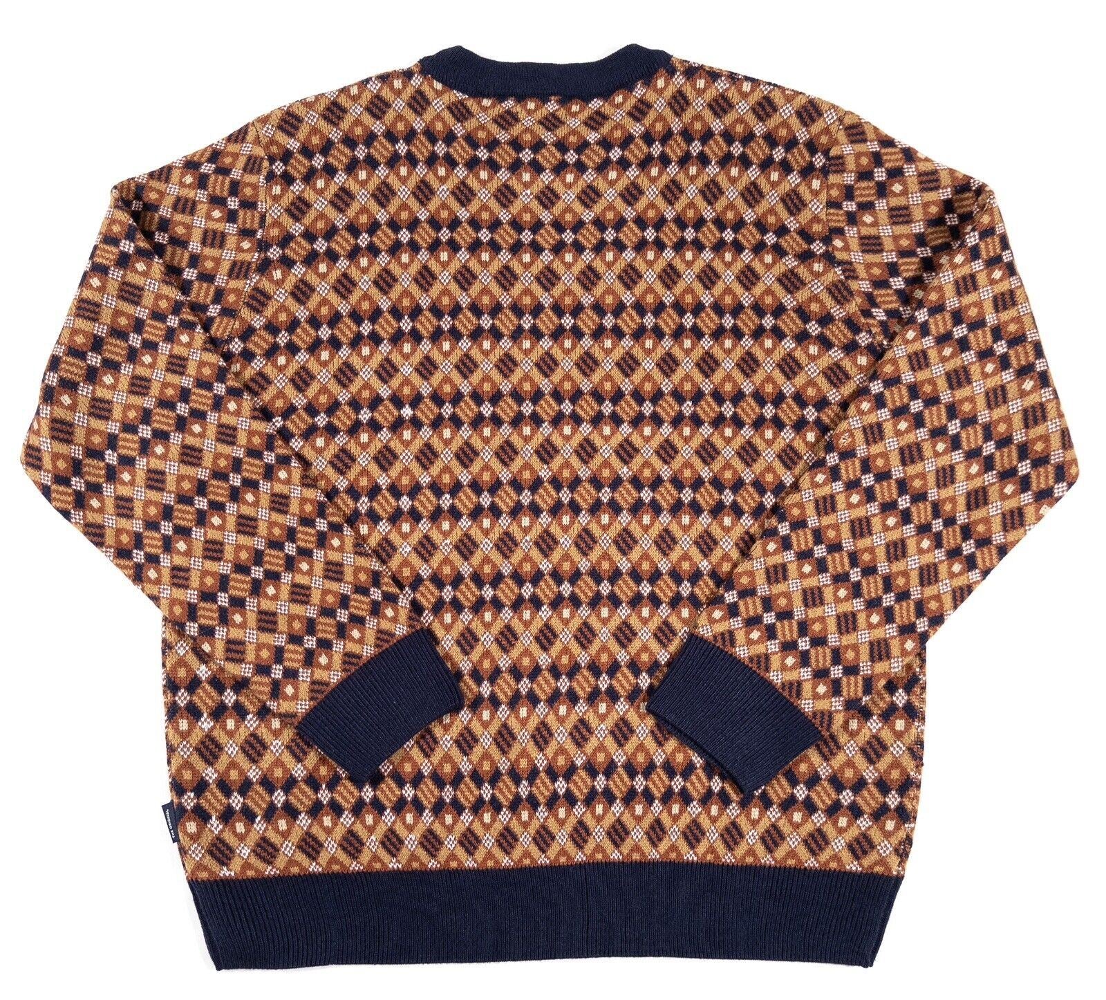 BEN SHERMAN Men's Brown Jumper Patterned Size UK XL Extra Large