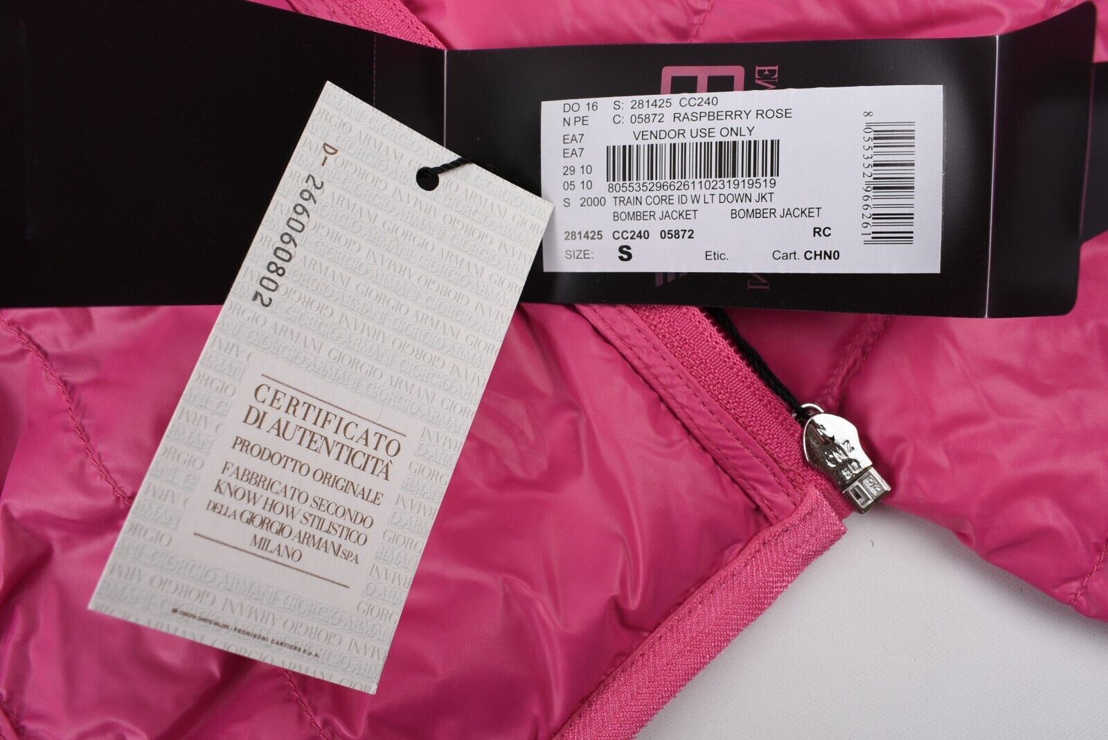 EA7 EMPORIO ARMANI Womens Lightly Down Padded PACKABLE Jacket, Pink size S