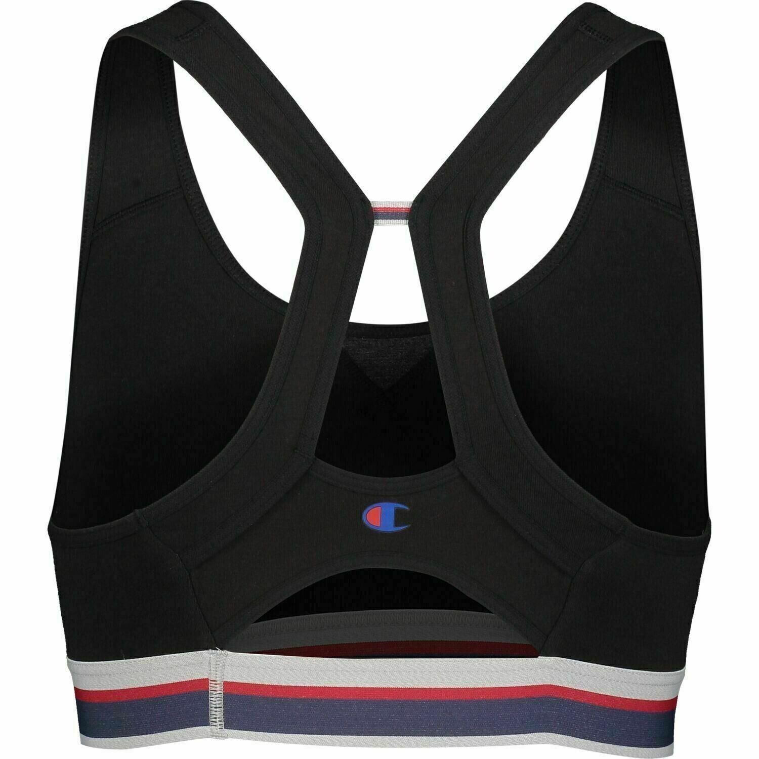 CHAMPION Womens Girls Racerback Crop Top, Black, size XL /UK 16