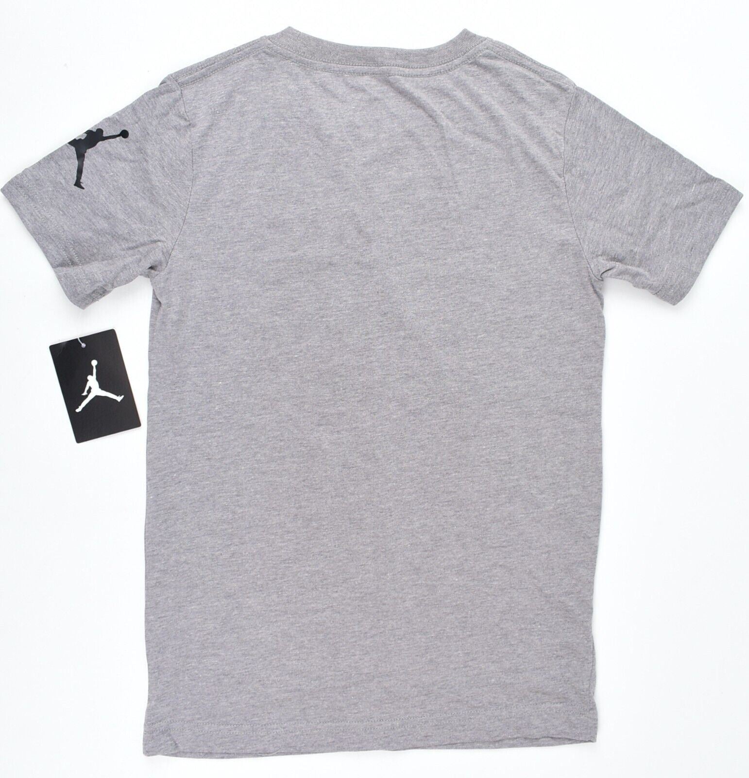NIKE AIR JORDAN Boys Kids Logo Print T-shirt, Grey, size 8-10 years