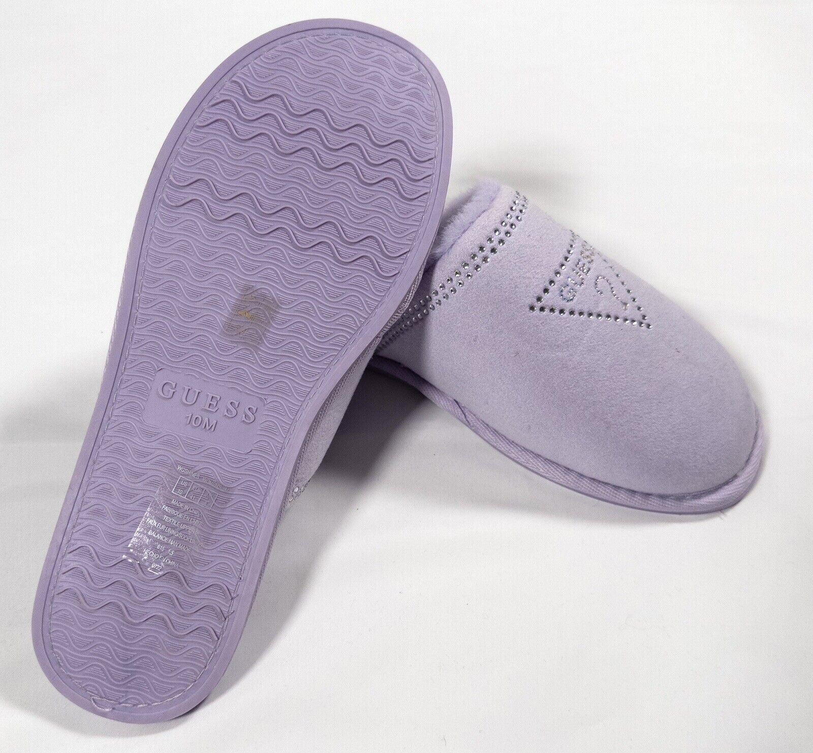 GUESS Women's Lilac Slip On Slippers Fluffy Size UK 8