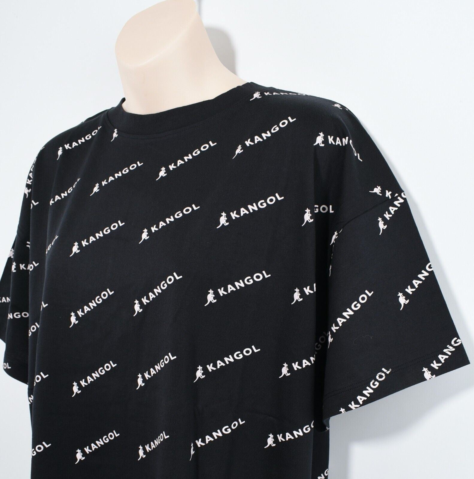 KANGOL Womens T-shirt Dress, Sneaker Dress, Black/White Logo Print size S /UK 10