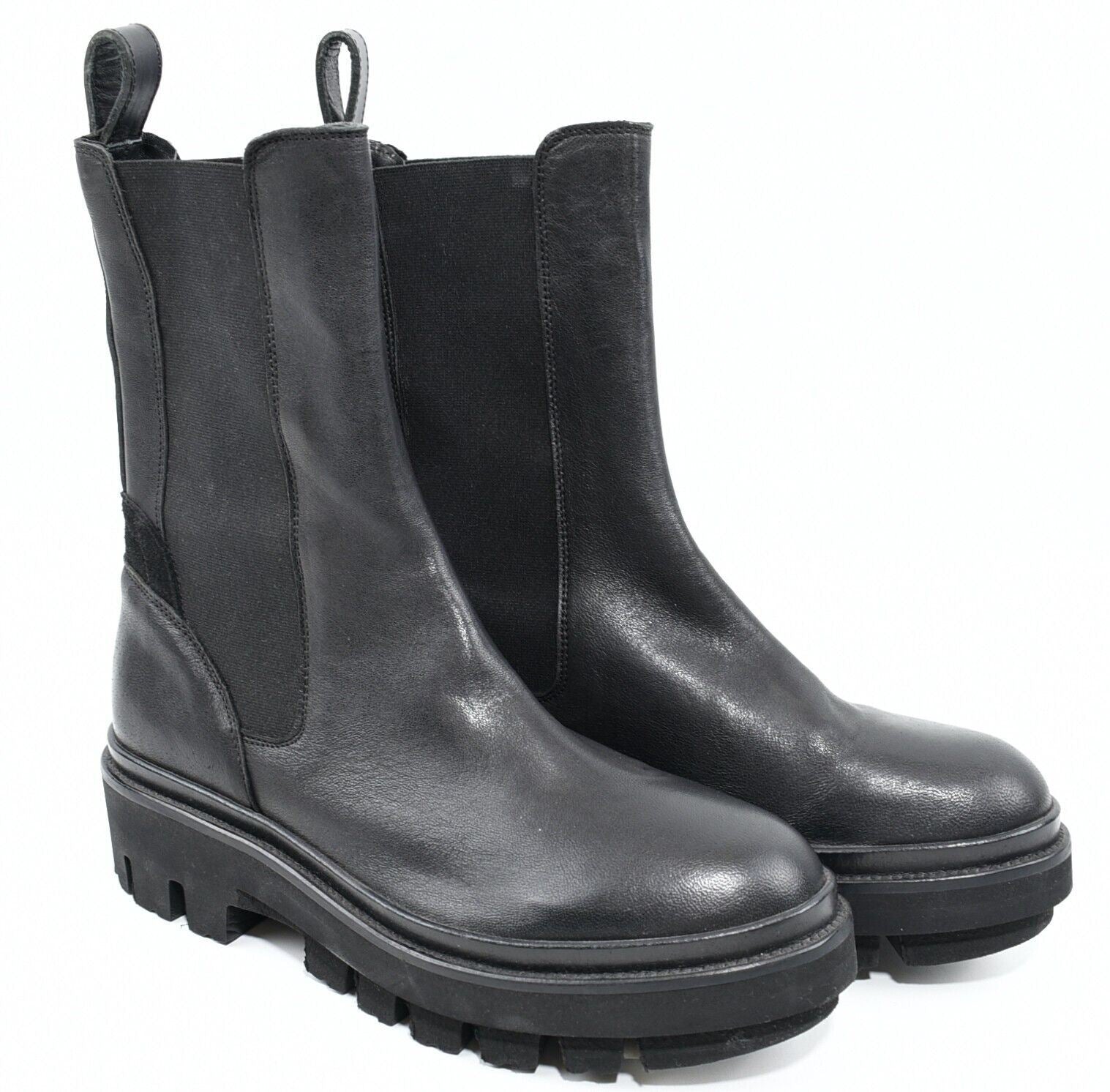 ALLSAINTS Womens BILLIE Genuine Leather Boots, Black, size UK 7 /EU 40