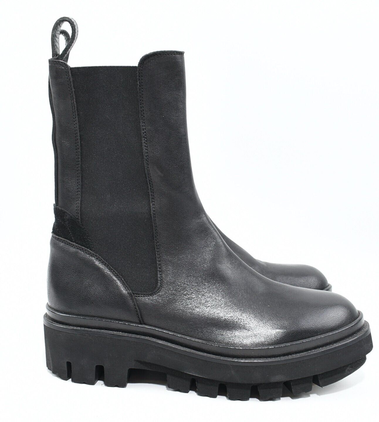 ALLSAINTS Womens BILLIE Genuine Leather Boots, Black, size UK 7 /EU 40