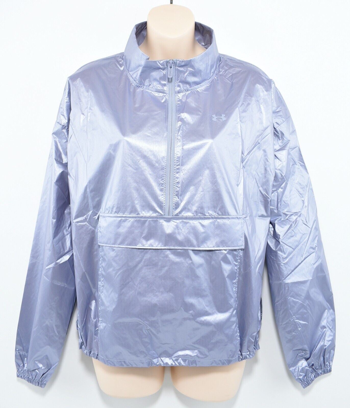 UNDER ARMOUR Womens Lightweight Anorak Windbreaker, Silver Blue, size XS