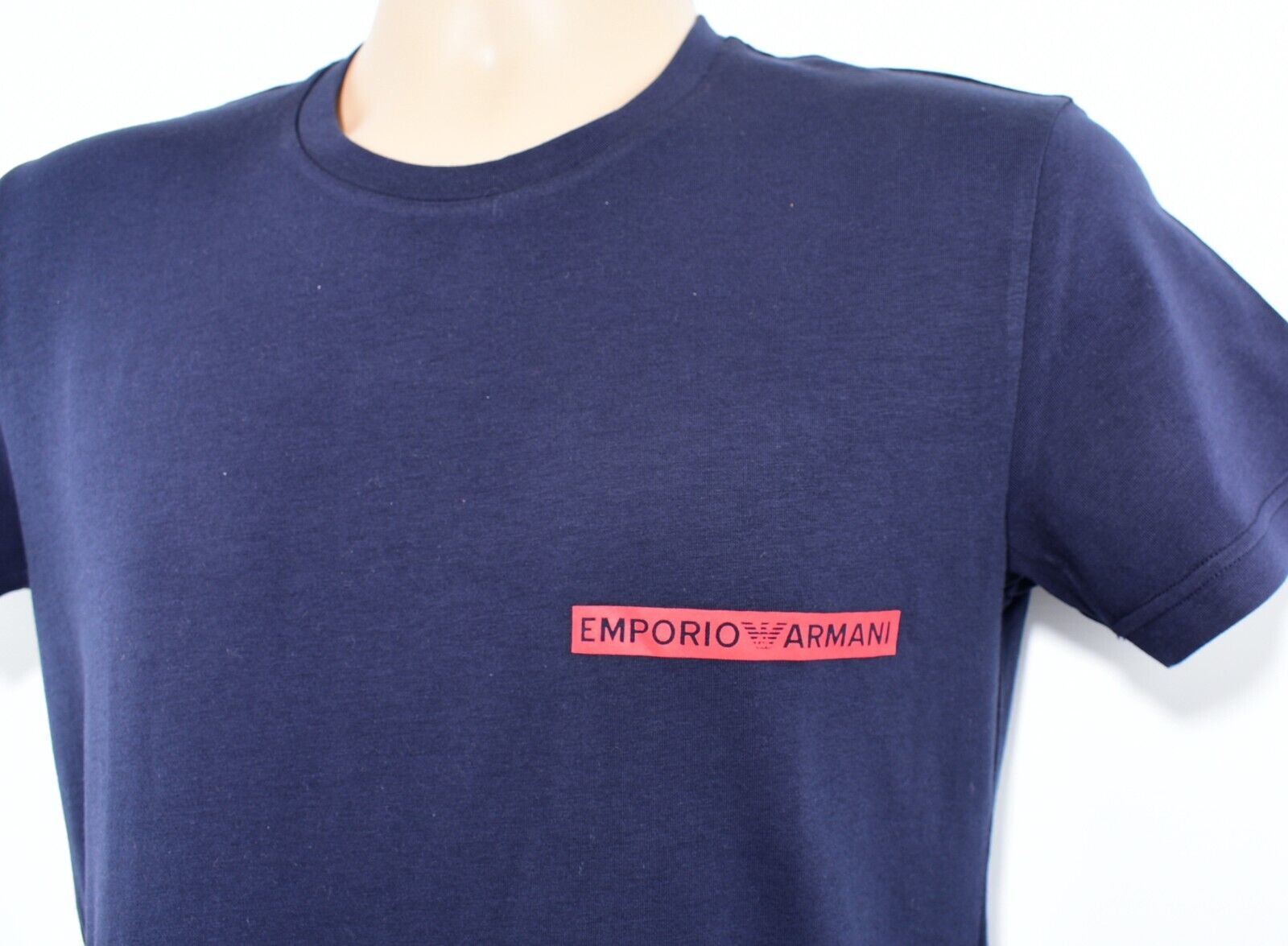 EMPORIO ARMANI Underwear: Mens Crew Neck Cotton T-shirt, Navy Blue, size M