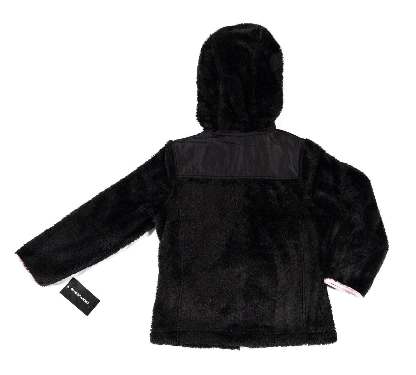 DKNY JEANS Kids Girls Black Fleece Hoodie Jumper Size UK 5-6 Years