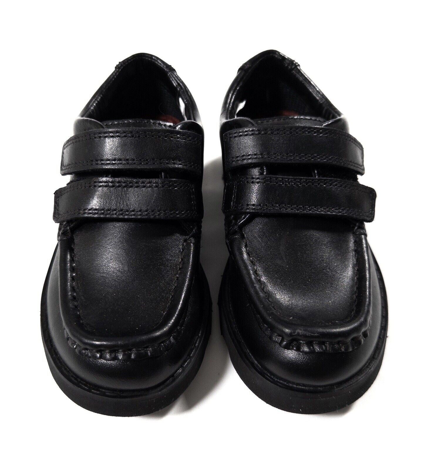 CLARKS Kids Boys Black Leather School Shoes Size UK 8 F
