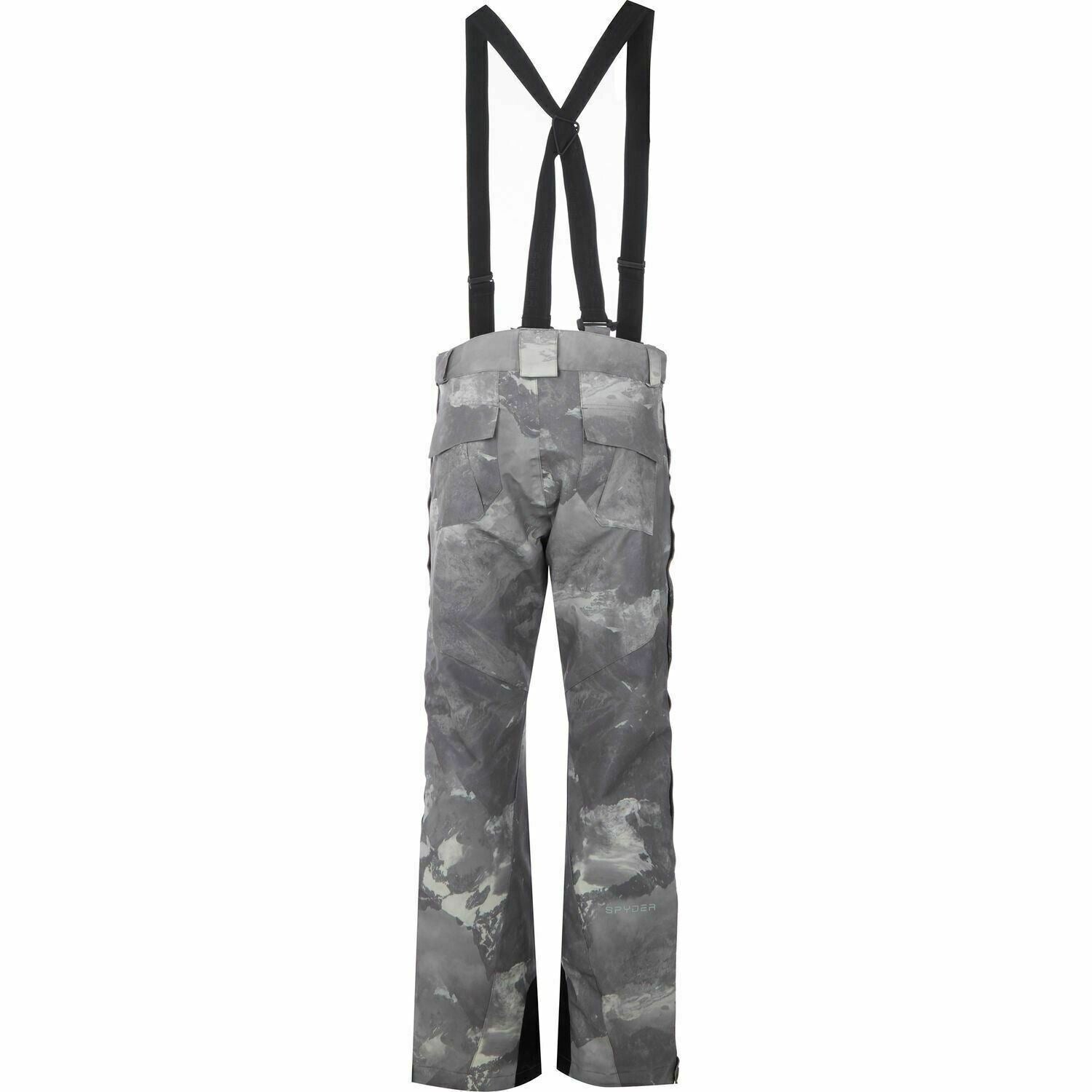 SPYDER Mens AXEL Full Side Zip Ski Trousers Pants, Grey Camouflage, size S