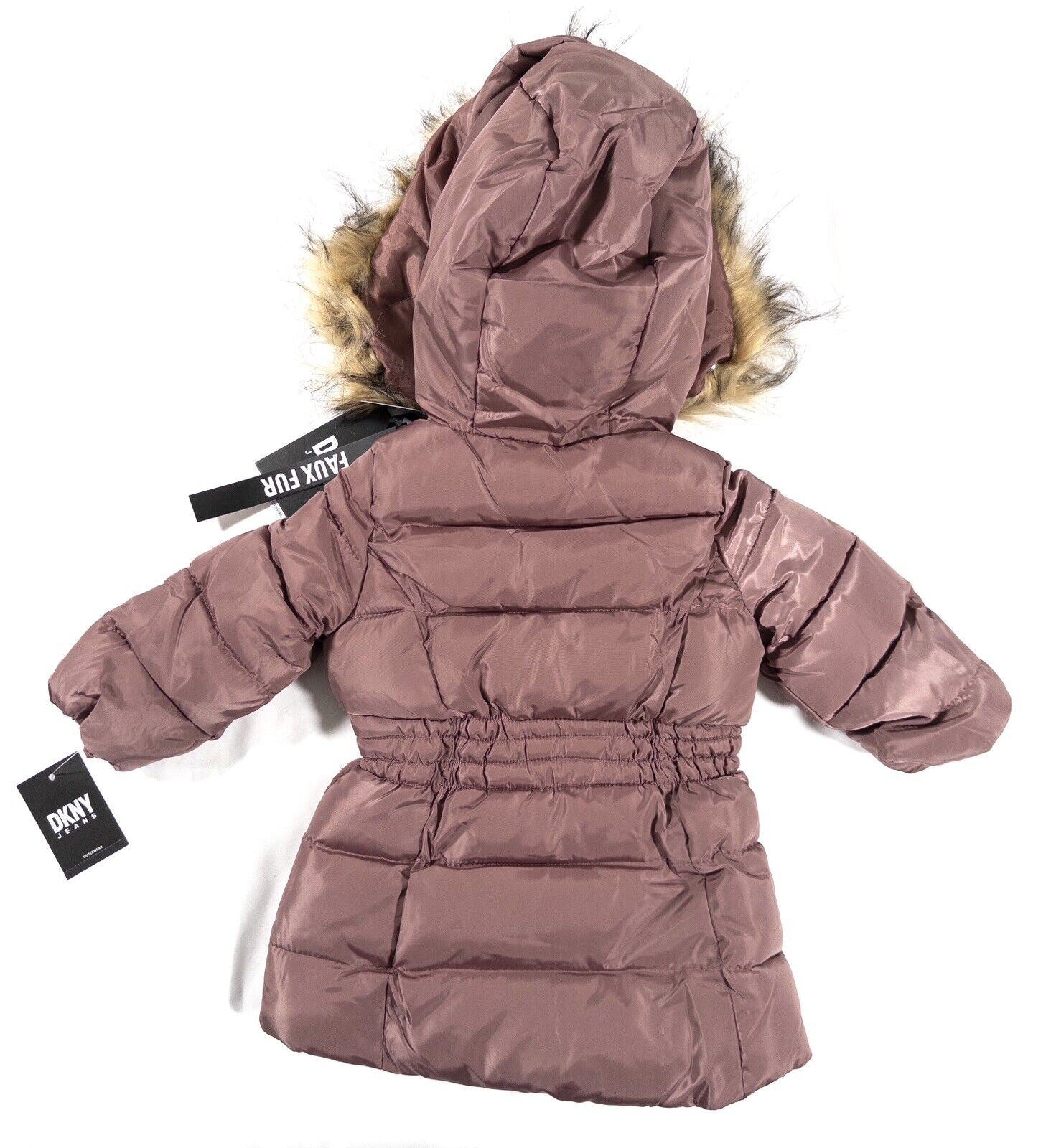 DKNY JEANS Baby Girls Coat Purple Hooded Size UK 12 Months