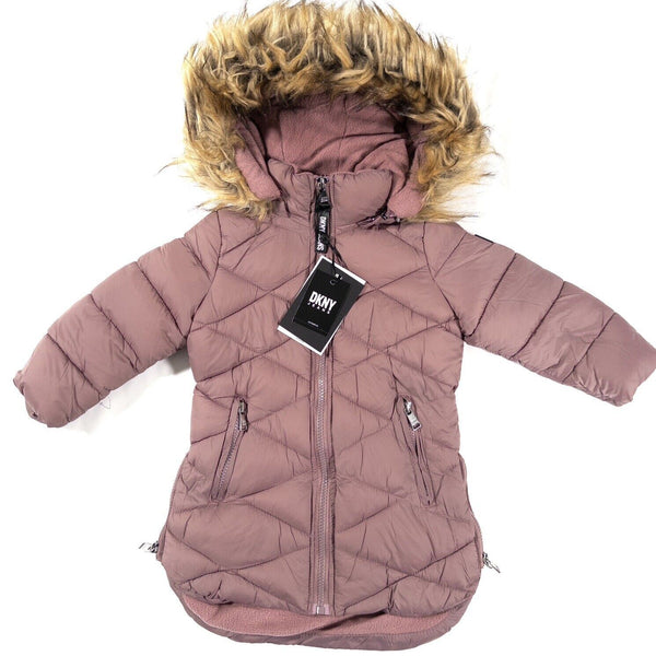 Parka Dkny Short Faux Fur Puffer Jacket DKNY JEANS Baby Girls