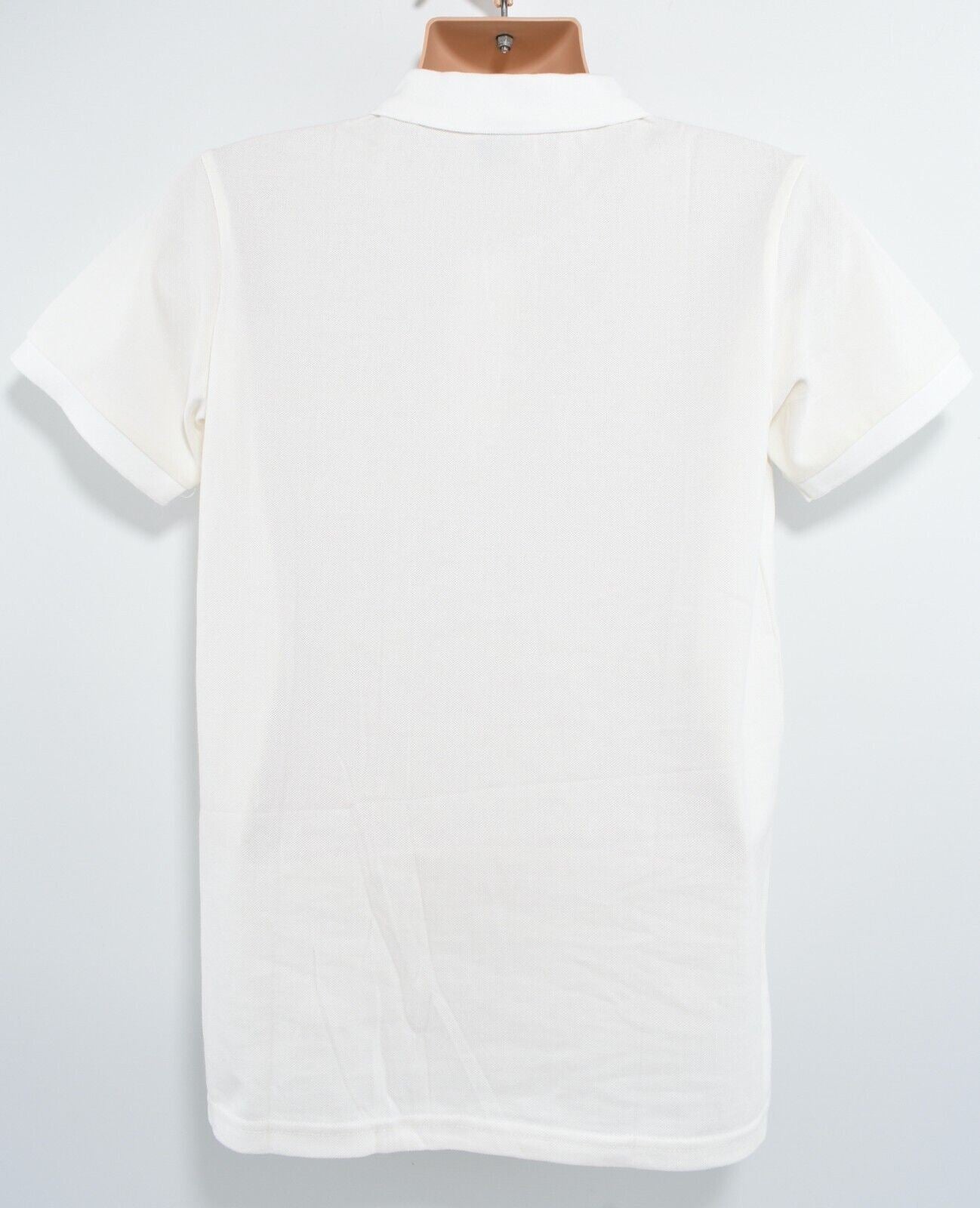 KAPPA Mens Short Sleeve Polo Shirt, Cotton Pique, Ivory White, size SMALL
