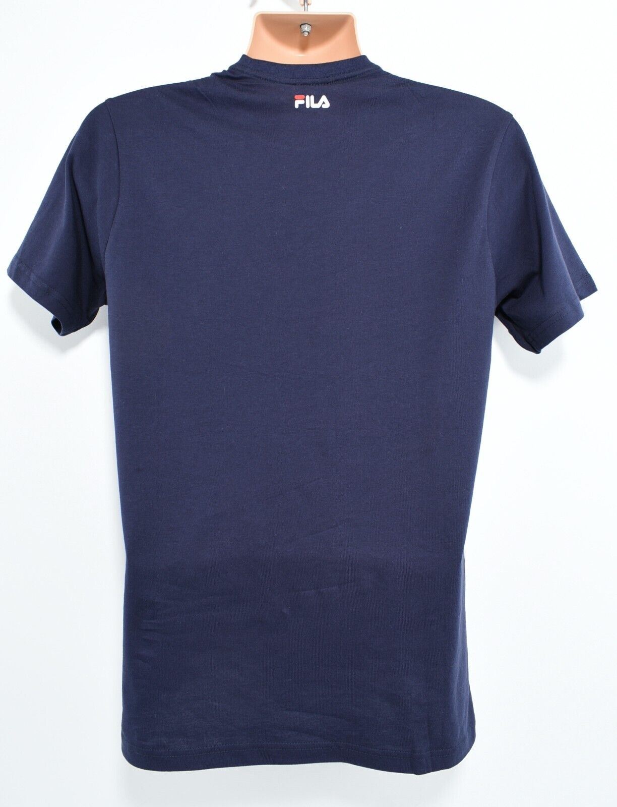 FILA Mens Crew Neck Short Sleeve Logo T-shirt, Navy Blue, size SMALL