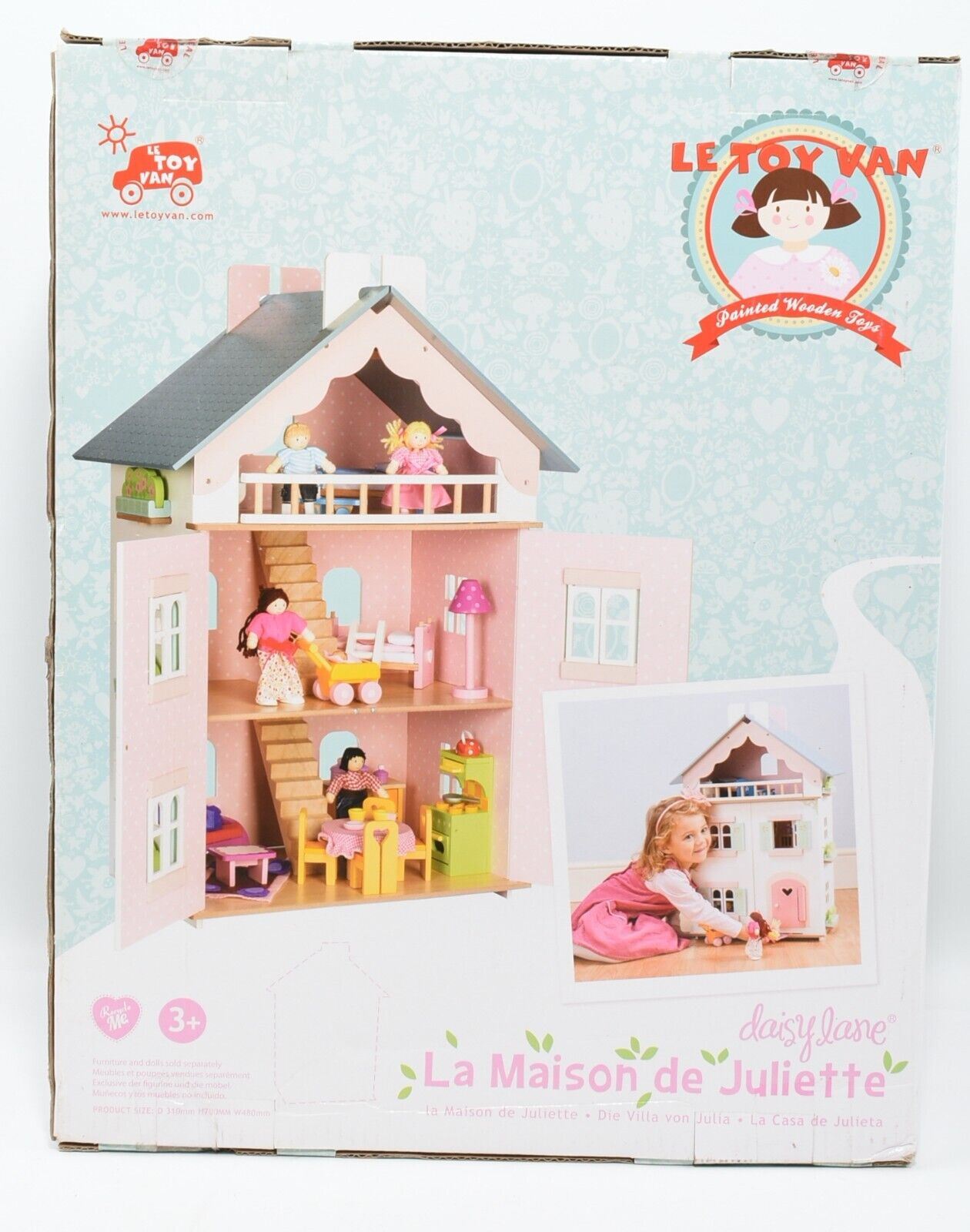 LE TOY VAN Daisy Lane JULIETTE'S HOUSE Wooden Dolls House, 3+ years