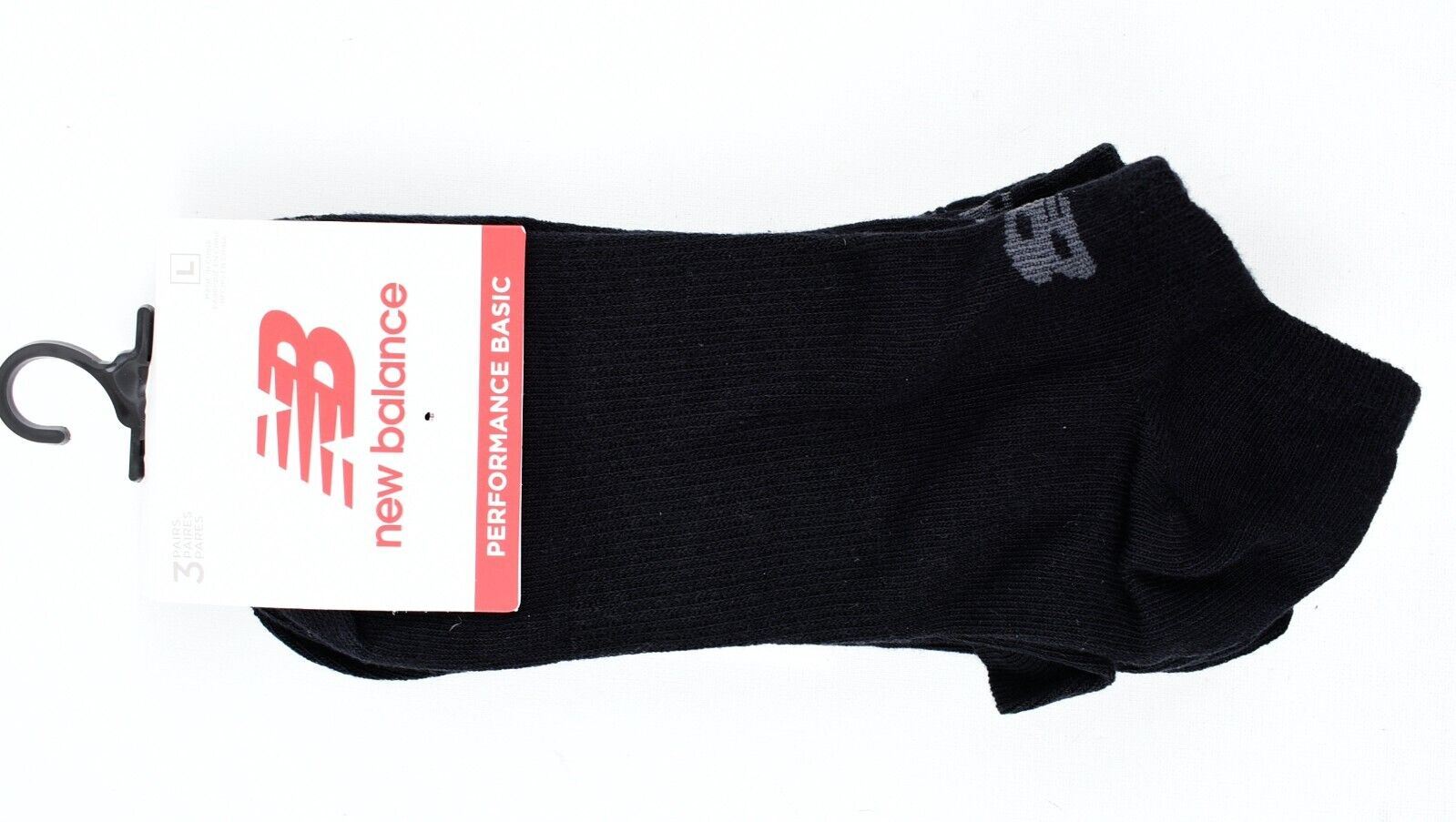 NEW BALANCE Performance Mens 3-pack Cotton Blend Trainer Socks, Black UK 9-11