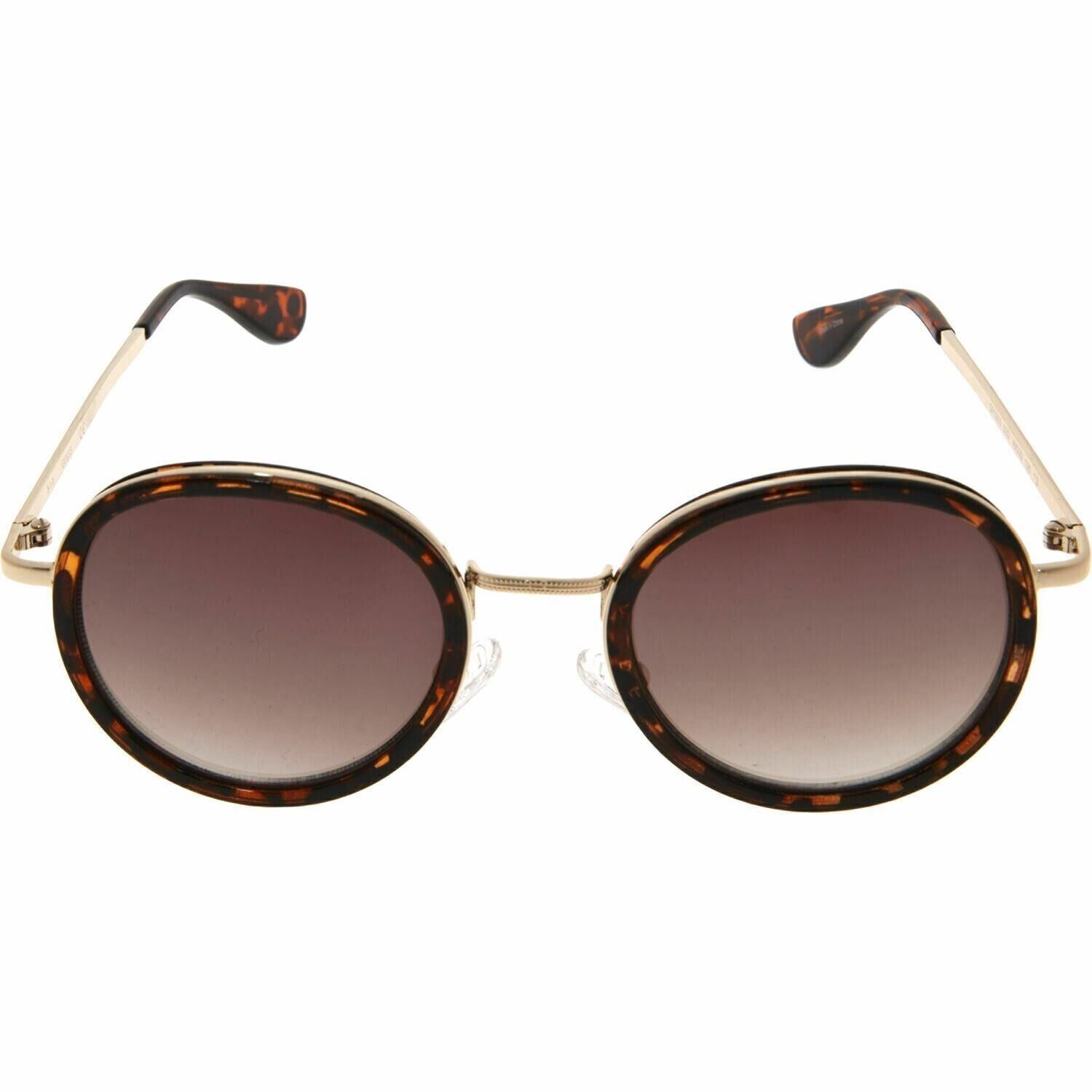 GUESS Womens Round Brown Tortoiseshell & Metal Frame Sunglasses, GF0303