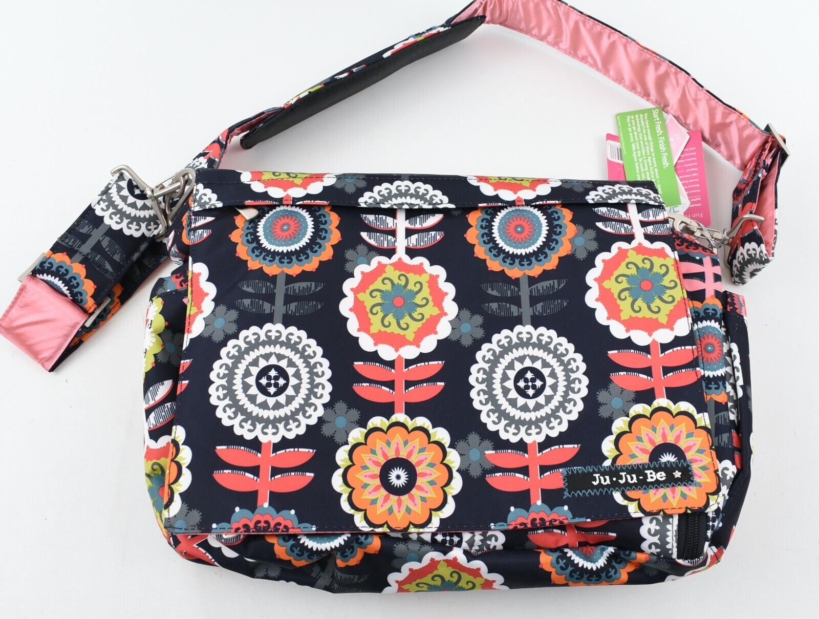 JU-JU-BE 'Dancing Dhalias' Lovely Floral Print Baby Changing Bag, Multicoloured