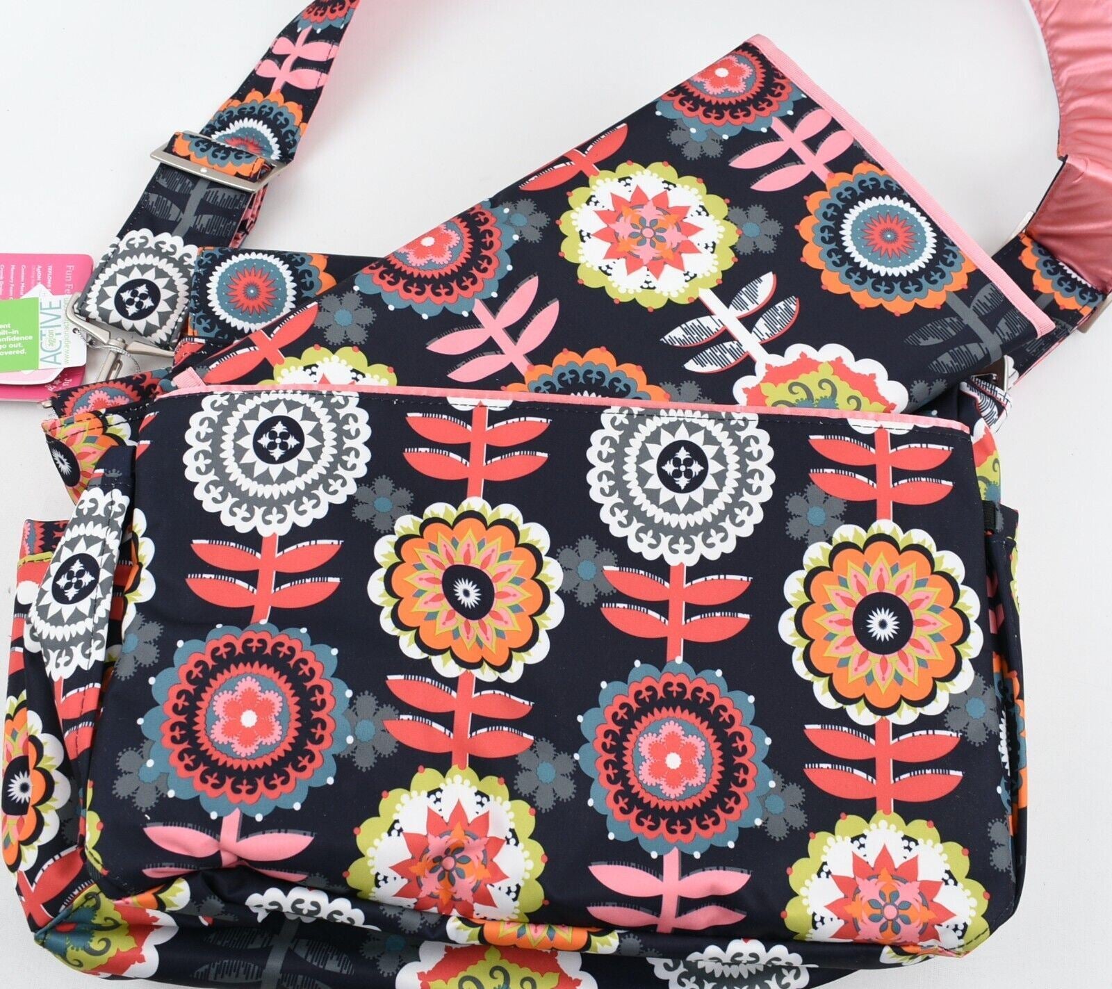 JU-JU-BE 'Dancing Dhalias' Lovely Floral Print Baby Changing Bag, Multicoloured