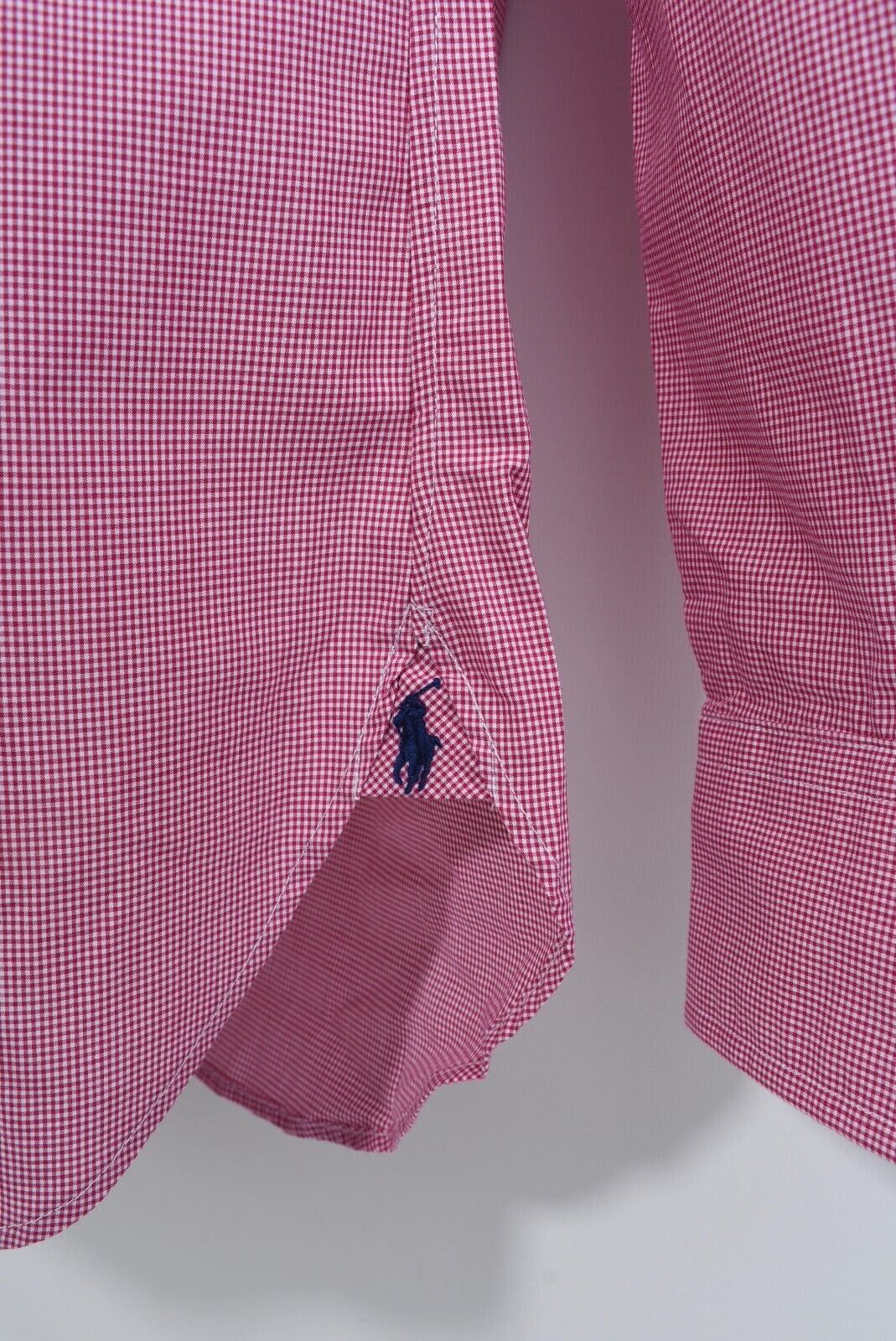 POLO RALPH LAUREN Mens Long Sleeve Pink Checked Shirt, size collar 14.5"