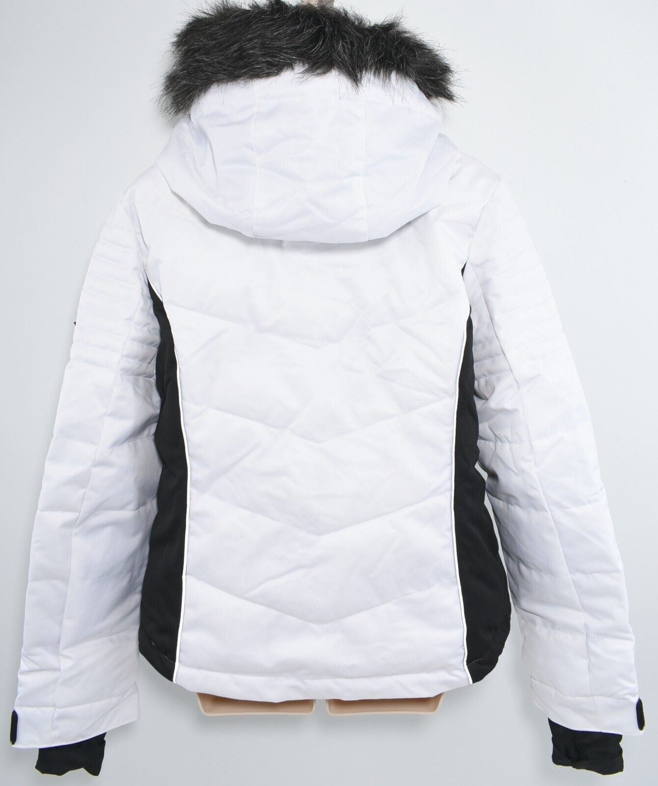 SUPERDRY Womens Ski Jacket, Snow Puffer, White & Black, size L / UK 14