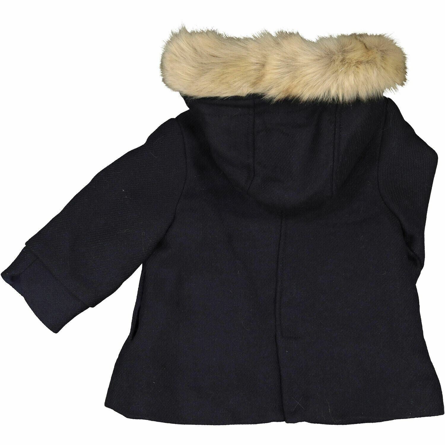 ZARA Girls Duffle Coat, Wool Blend, Navy Blue, size 4-5 years / 110 cm