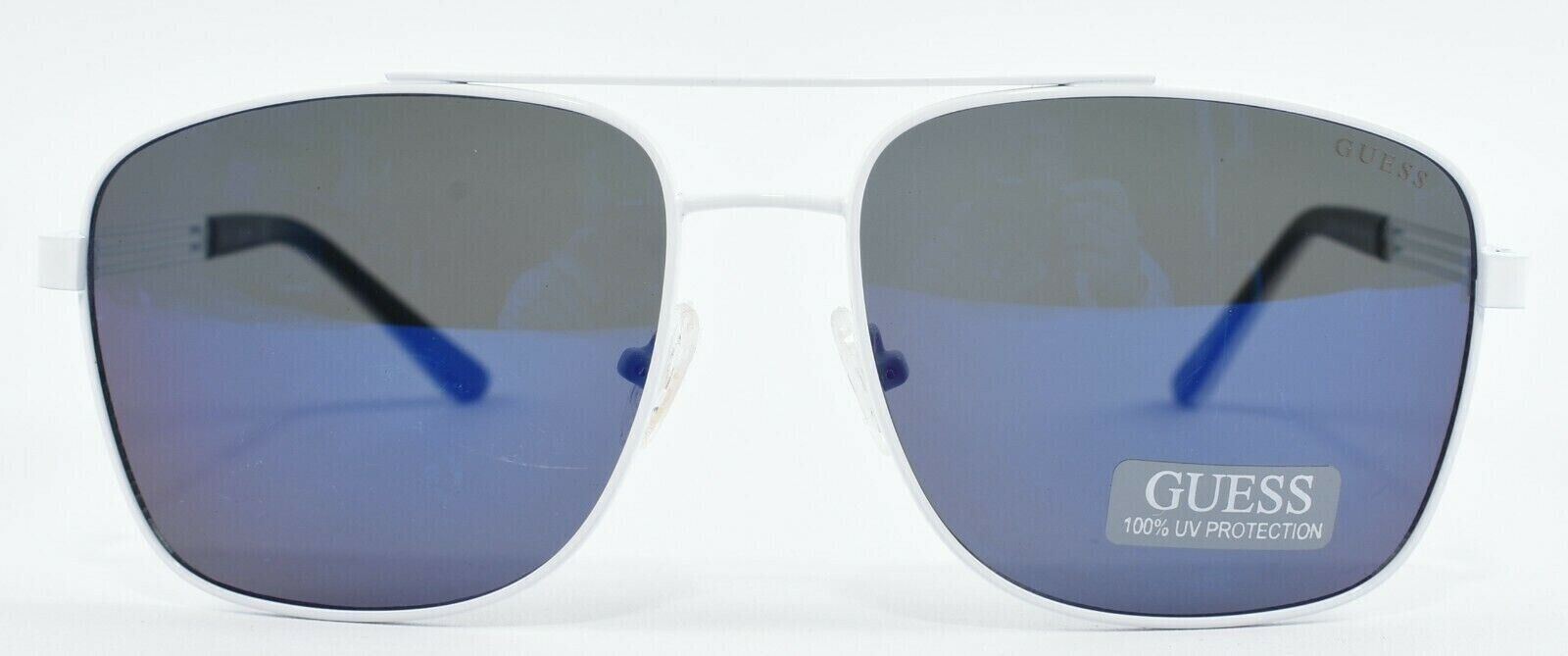 GUESS Mens White Metal Frame Aviation Style Sunglasses, GF0206