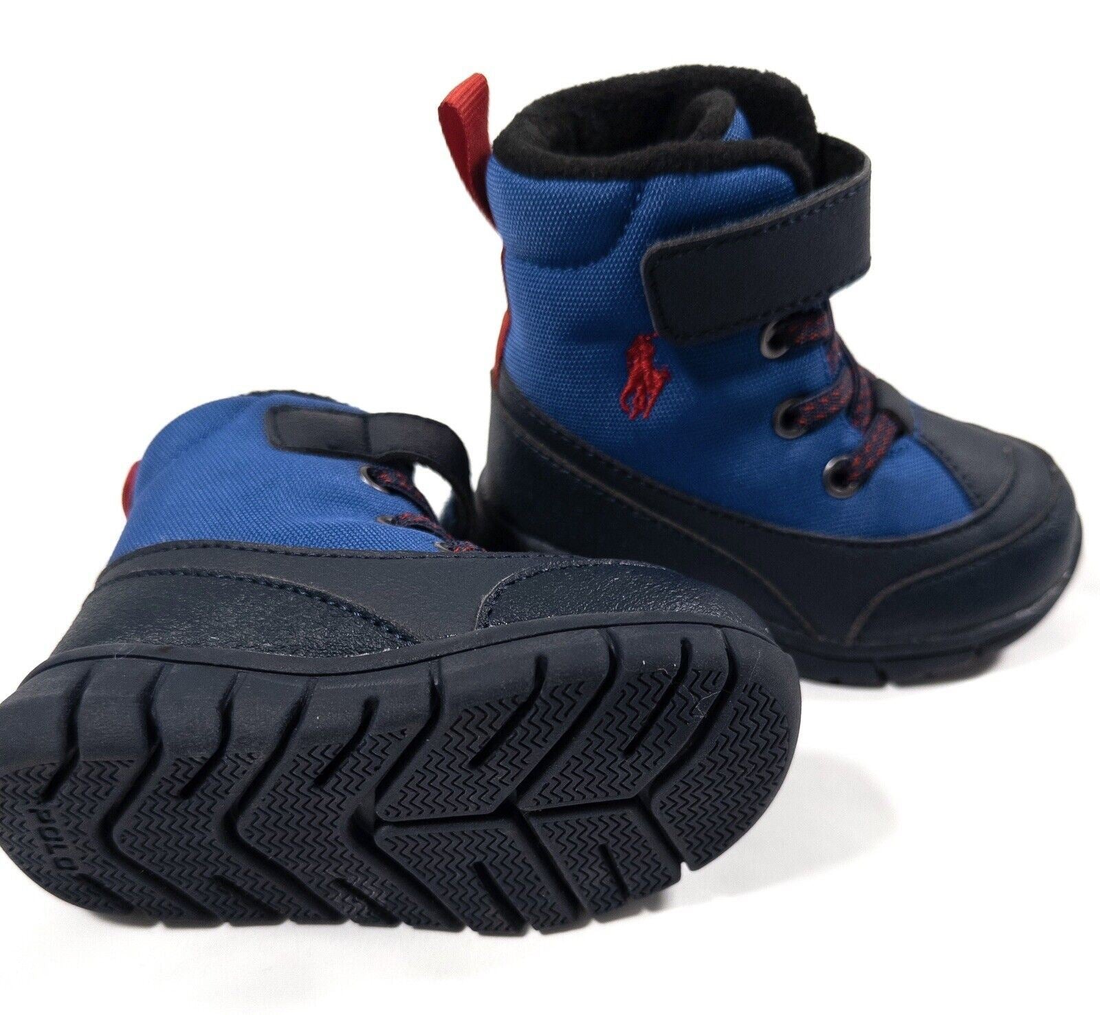 POLO RALPH LAUREN Infant Boys Blue High Top Winter Boots Size UK 4